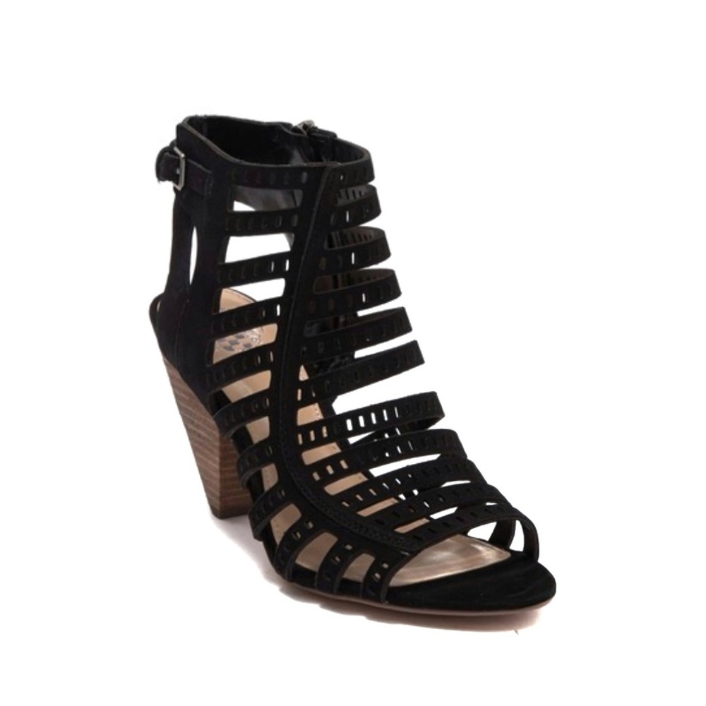 Vince Camuto Evalina Laser Cut Sandals Black